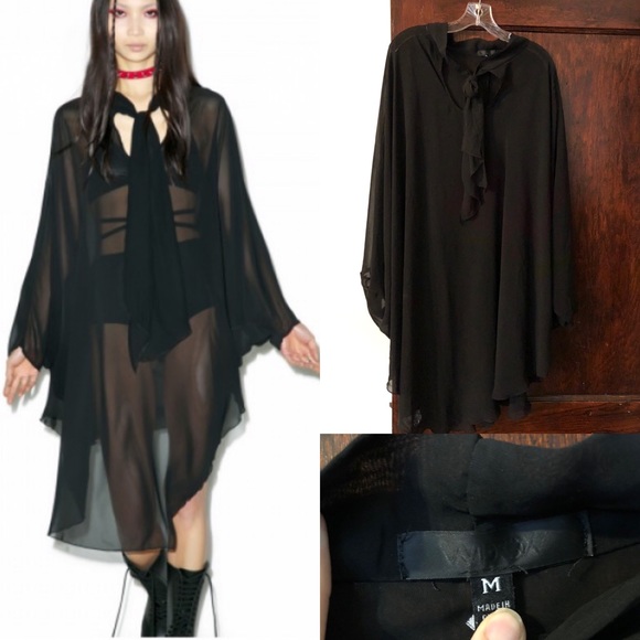 Dolls Kill Dresses & Skirts - Widow sheer gothic dress/cape